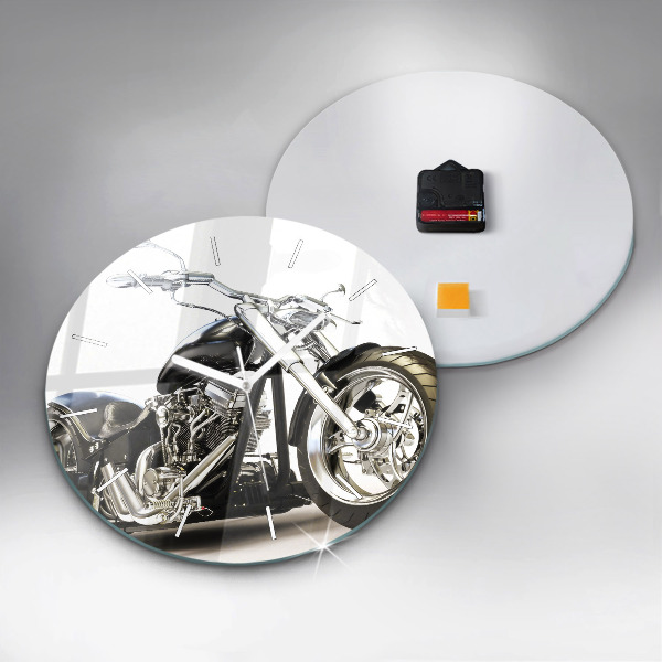 Horloge ronde Moto noire