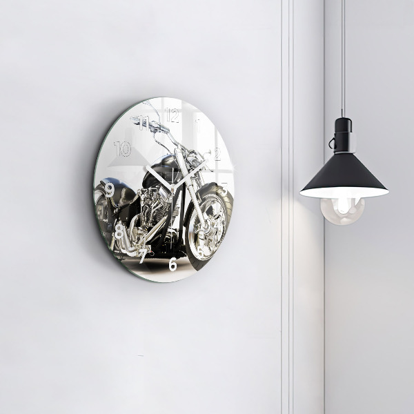 Horloge ronde Moto noire
