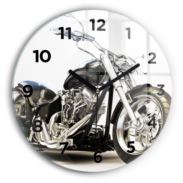 Horloge ronde Moto noire