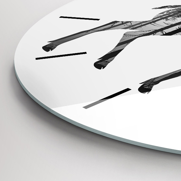Horloge ronde 'Silhouette d''un cerf Forêt'