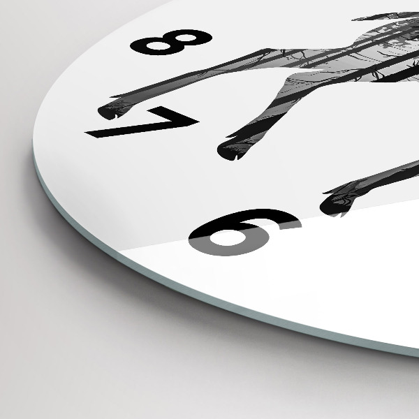 Horloge ronde 'Silhouette d''un cerf Forêt'