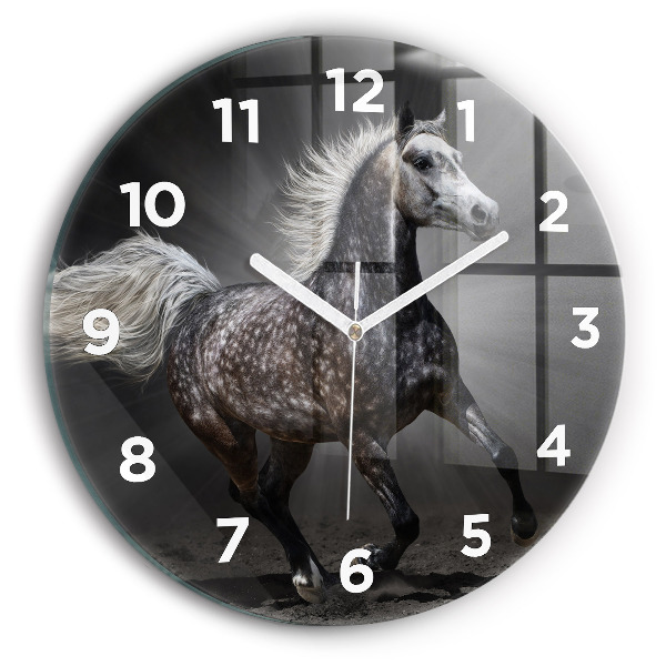 Horloge ronde Cheval au galop
