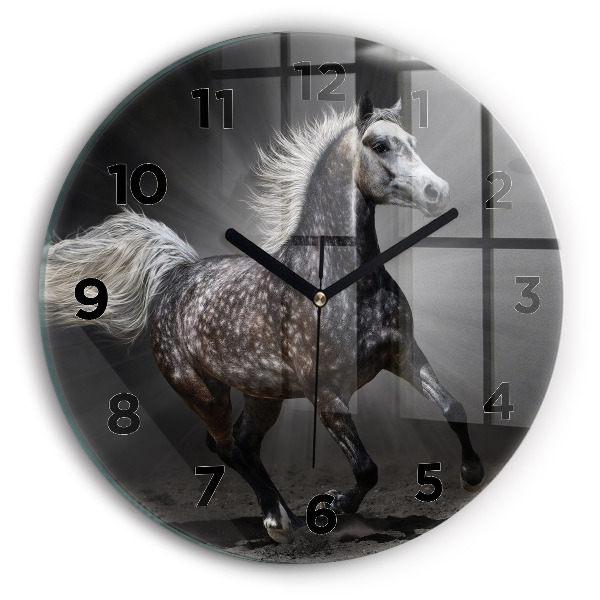 Horloge ronde Cheval au galop