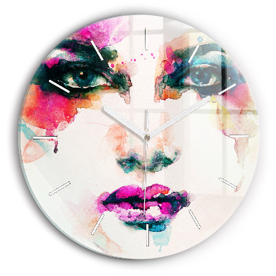 Horloge ronde Visage de femme abstrait