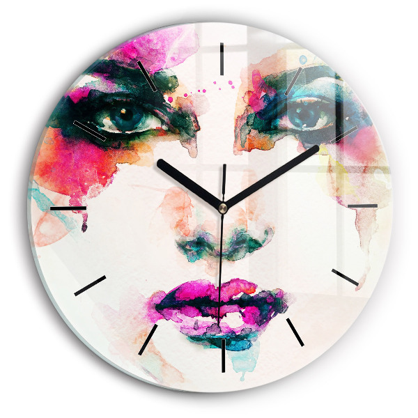 Horloge ronde Visage de femme abstrait