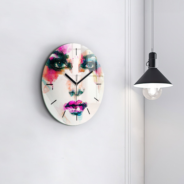 Horloge ronde Visage de femme abstrait
