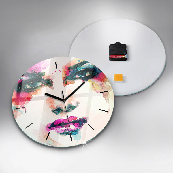 Horloge ronde Visage de femme abstrait
