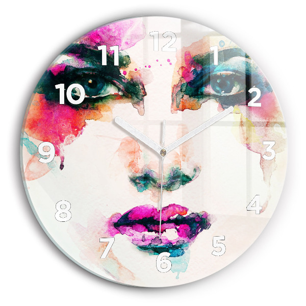 Horloge ronde Visage de femme abstrait