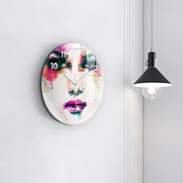 Horloge ronde Visage de femme abstrait
