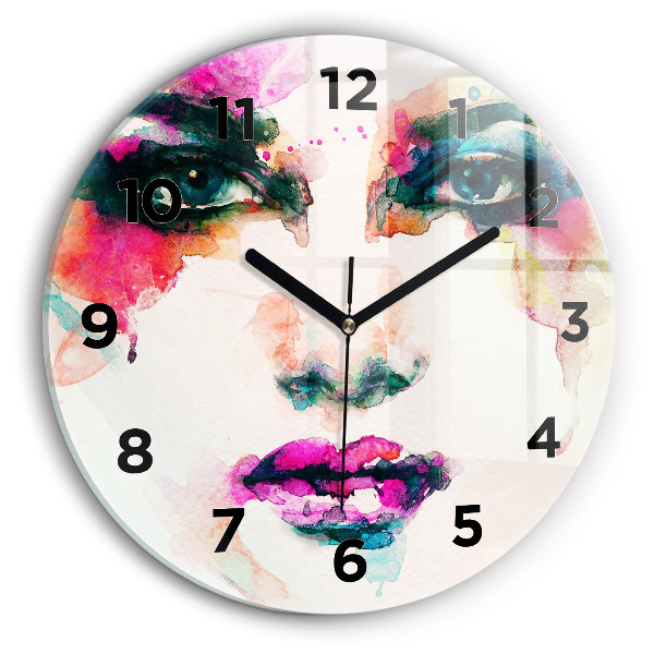Horloge ronde Visage de femme abstrait