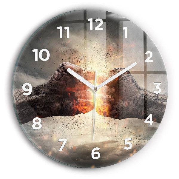 Pendule murale ronde Force et puissance des poings