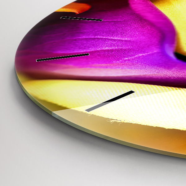 Pendule murale ronde Rose arc-en-ciel