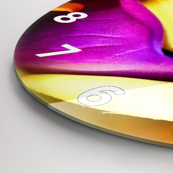 Pendule murale ronde Rose arc-en-ciel