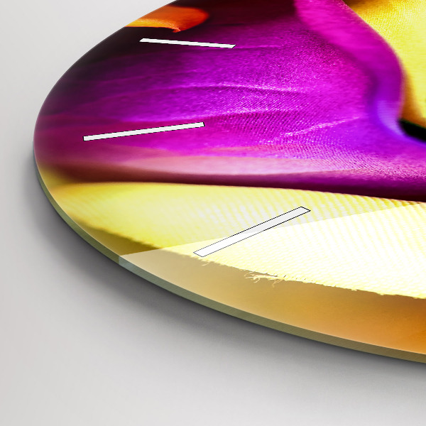 Pendule murale ronde Rose arc-en-ciel