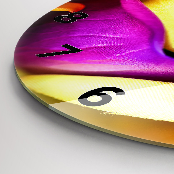 Pendule murale ronde Rose arc-en-ciel