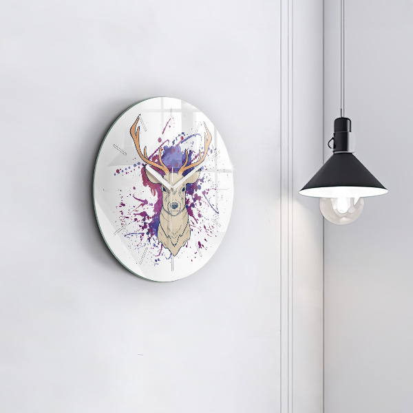 Pendule murale ronde Illustration vectorielle de cerf