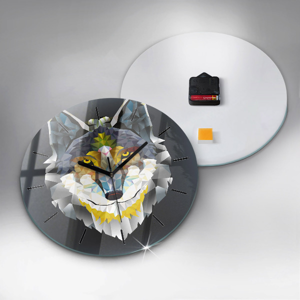 Pendule murale ronde Tête de loup