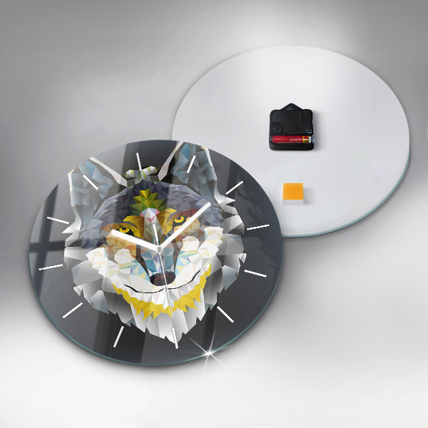 Pendule murale ronde Tête de loup