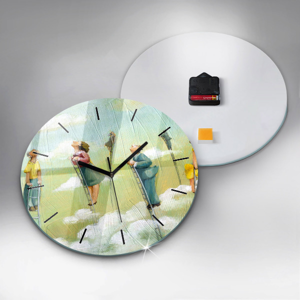 Pendule murale ronde Des gens sur des échelles