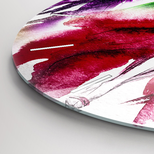 Pendule murale ronde Femmes en robes colorées