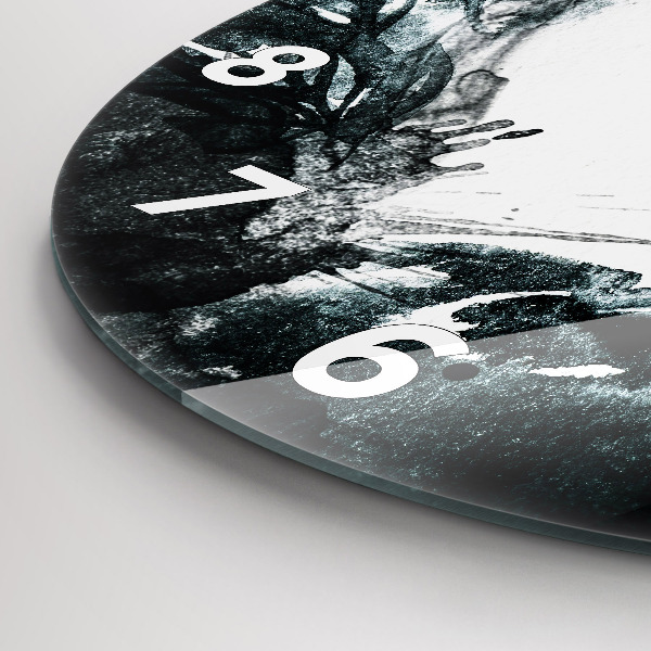 Pendule murale ronde 'Portrait d''une femme aux lèvres rouges'