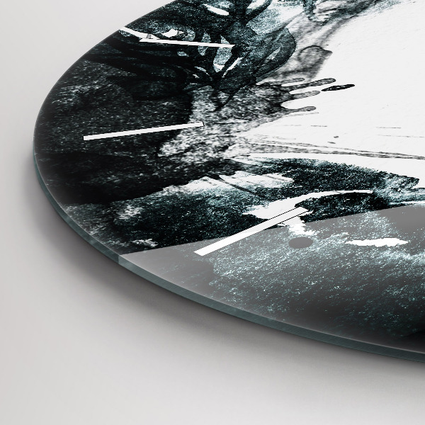 Pendule murale ronde 'Portrait d''une femme aux lèvres rouges'