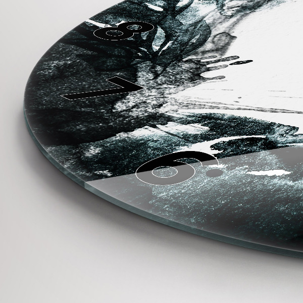 Pendule murale ronde 'Portrait d''une femme aux lèvres rouges'