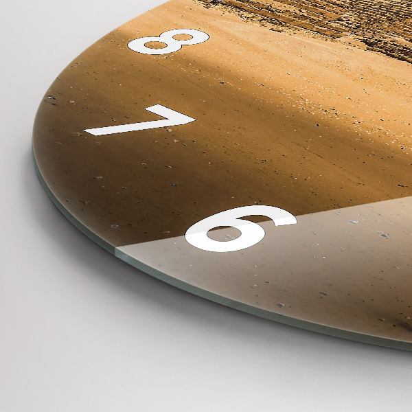 Horloge ronde Pyramides et coucher de soleil