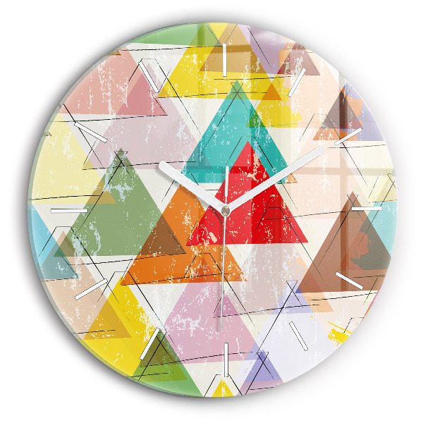 Pendule murale ronde Triangles géométriques