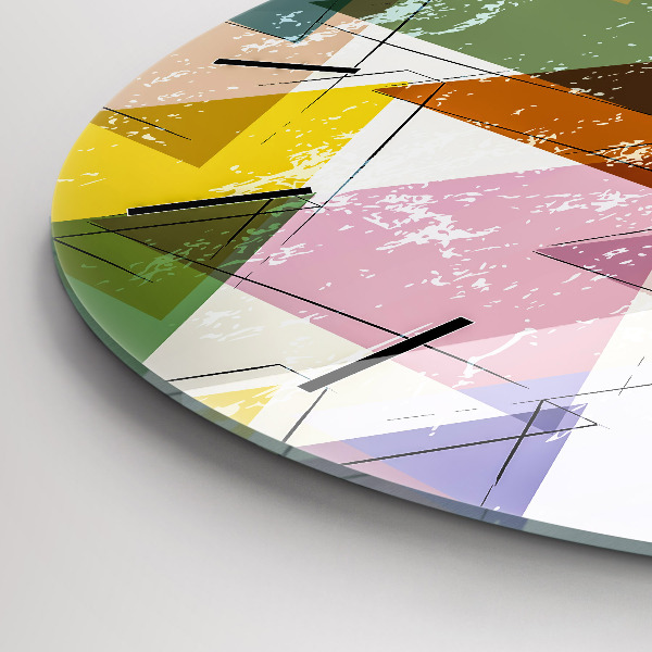 Pendule murale ronde Triangles géométriques