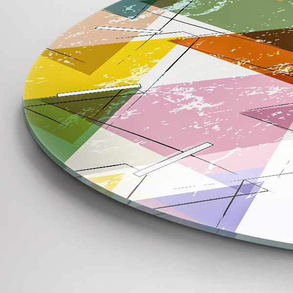 Pendule murale ronde Triangles géométriques