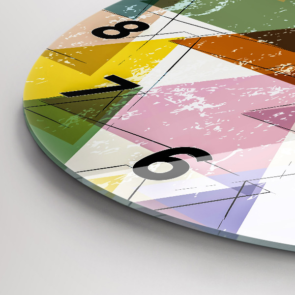 Pendule murale ronde Triangles géométriques