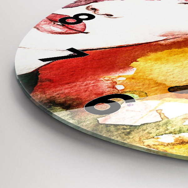 Pendule murale ronde 'Portrait coloré d''une femme'