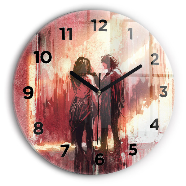 Pendule murale ronde Jeune couple amoureux