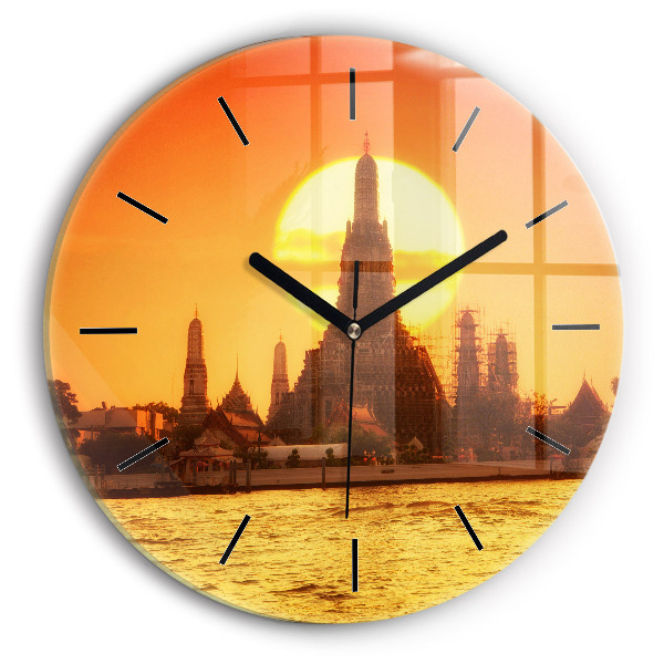Pendule murale ronde Wat Arun, Bangkok, Thaïlande