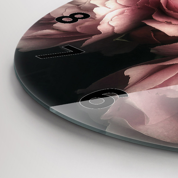 Pendule murale ronde Bouquet de roses roses