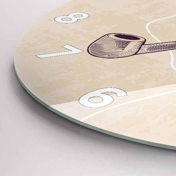 Pendule murale ronde Homme avec une pipe