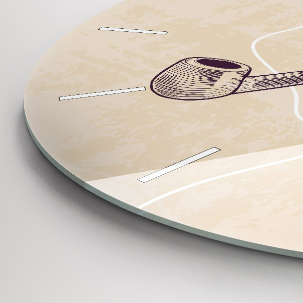 Pendule murale ronde Homme avec une pipe