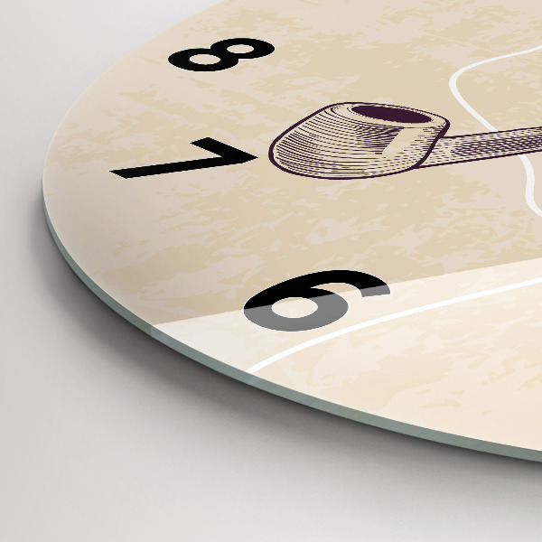 Pendule murale ronde Homme avec une pipe