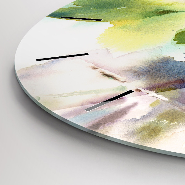 Pendule murale ronde Aquarelle de roses dans un vase