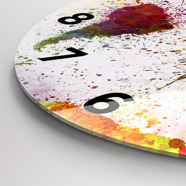Pendule murale ronde 'Carte du monde à l''aquarelle'