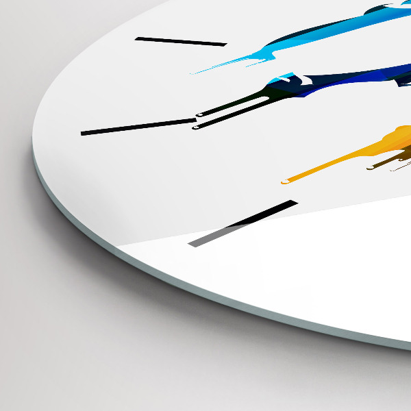 Pendule murale ronde Éléphant peint en couleurs