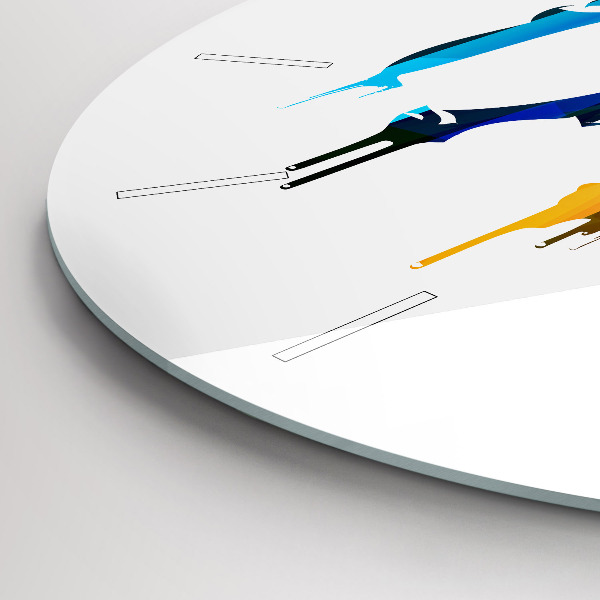 Pendule murale ronde Éléphant peint en couleurs