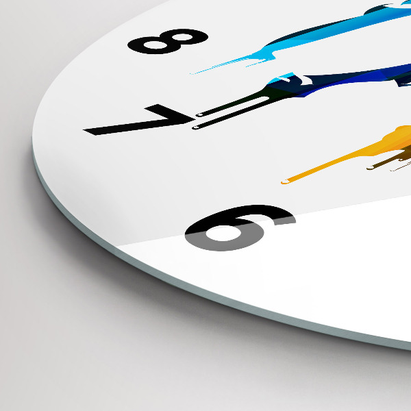 Pendule murale ronde Éléphant peint en couleurs