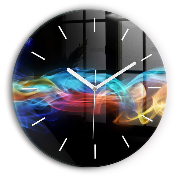Horloge ronde Lignes colorées abstraites