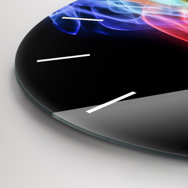 Horloge ronde Lignes colorées abstraites