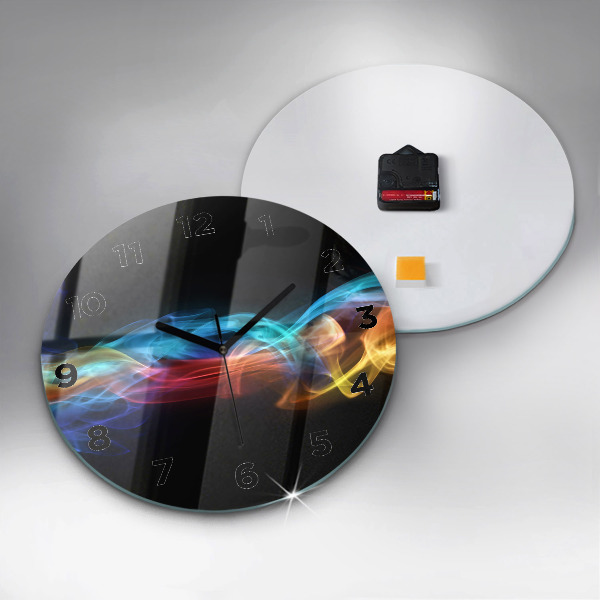 Horloge ronde Lignes colorées abstraites