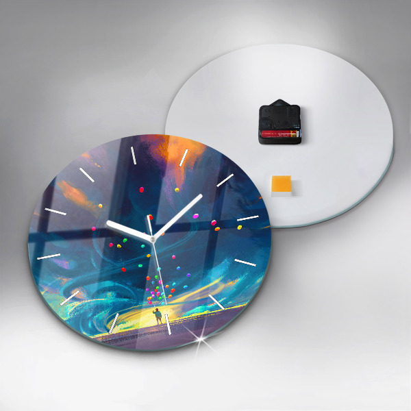 Pendule murale ronde Bébé et ballons