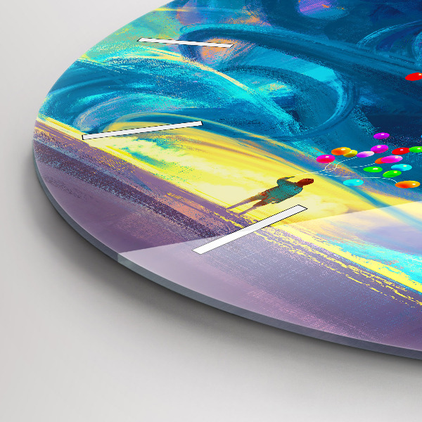 Pendule murale ronde Bébé et ballons