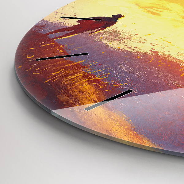 Pendule murale ronde 'Paysage d''automne'